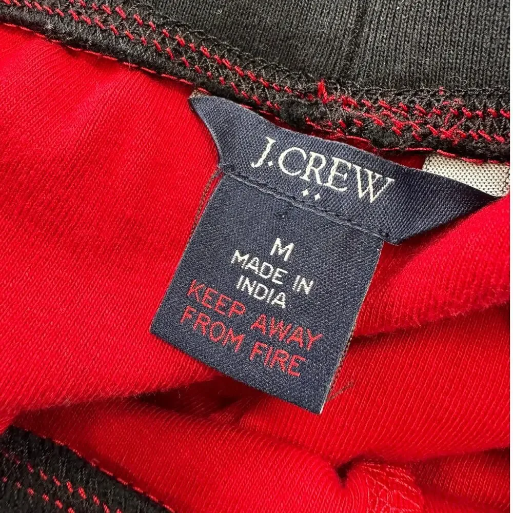 J. Crew Factory Womens Medium Black Red Buffalo Plaid Jogger Pants